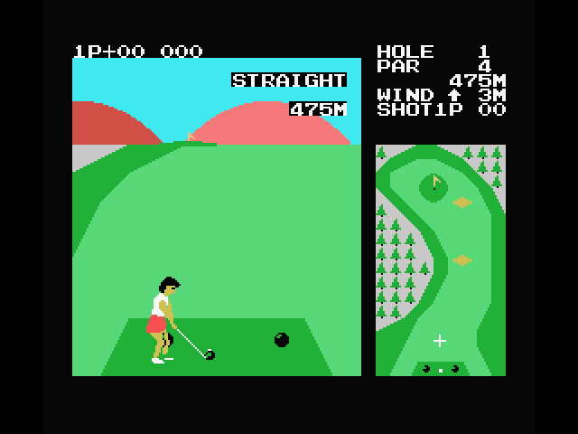 Konami's Golf MSX Screenshot: Game start.