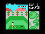 Konami's Golf for MSX - Teeing off on the final hole...