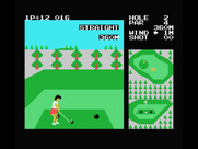 Konami's Golf for MSX - A lot of trees and out of bounds areas on the second hole.