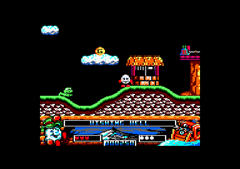 Crystal Kingdom Dizzy Amstrad CPC Screenshot: A wishing well.