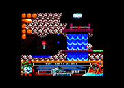 Crystal Kingdom Dizzy for Amstrad CPC - I'll need an umbrella to get past this waterfall.