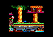 Crystal Kingdom Dizzy for Amstrad CPC - You'll find a number of houses in the trees.