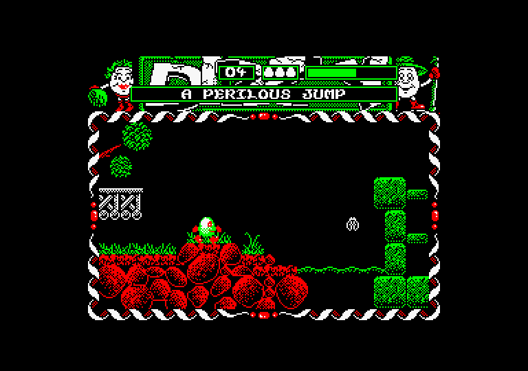Dizzy: Prince of the Yolkfolk Amstrad CPC Screenshot: Doesn't look like I can go further to the right...