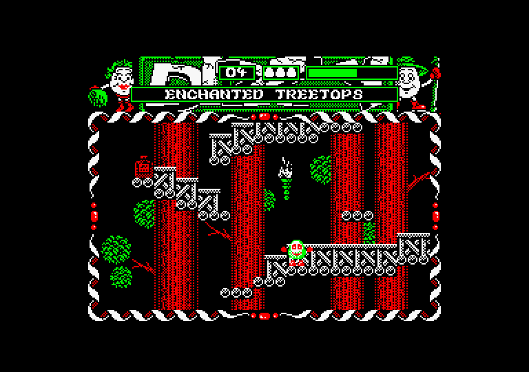 Dizzy: Prince of the Yolkfolk Amstrad CPC Screenshot: Climbing higher...