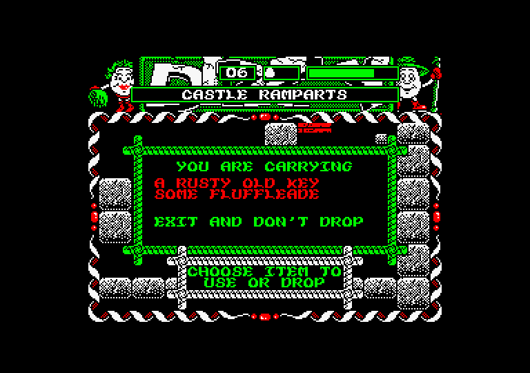 Dizzy: Prince of the Yolkfolk Amstrad CPC Screenshot: I found a rusty old key.