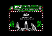 Dizzy: Prince of the Yolkfolk for Amstrad CPC - Title screen.
