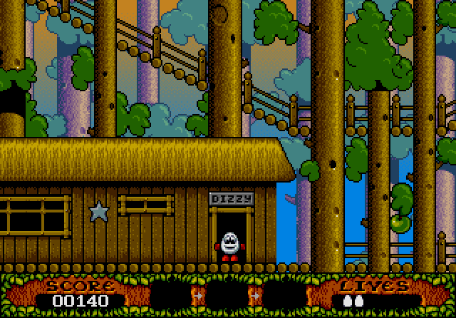 Fantastic Adventures of Dizzy, The IBM PC/Compatibles Screenshot: Leaving Dizzy's house...