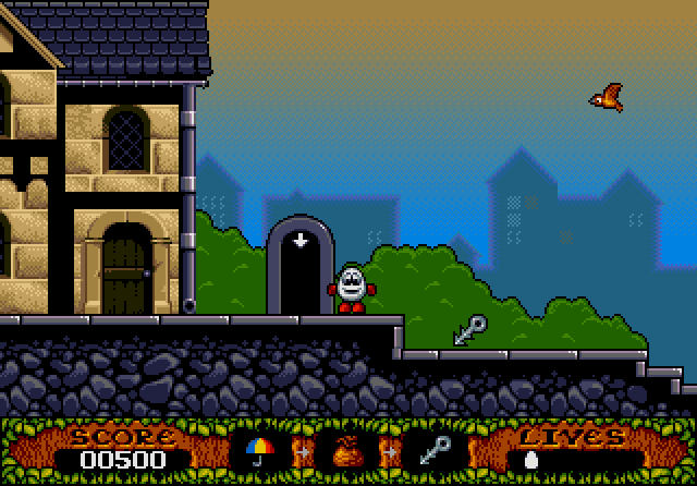 Fantastic Adventures of Dizzy, The IBM PC/Compatibles Screenshot: Entering a town...