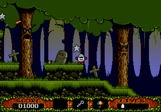 Fantastic Adventures of Dizzy, The IBM PC/Compatibles Screenshot: Entering the graveyard...