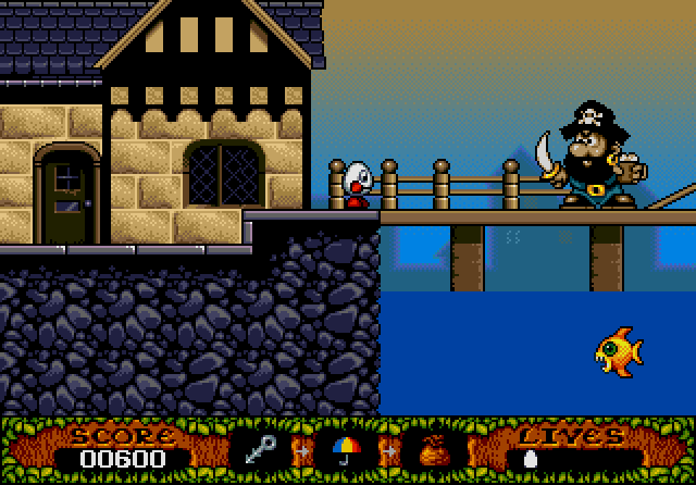 Fantastic Adventures of Dizzy, The IBM PC/Compatibles Screenshot: This guy won't let me pass...