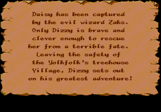 Fantastic Adventures of Dizzy, The IBM PC/Compatibles Screenshot: The story so far...