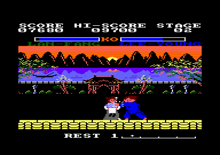 Yie Ar Kung-Fu 2: The Emperor Yie-Gah Amstrad CPC Screenshot: The battle continues!