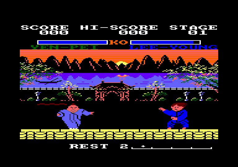 Yie Ar Kung-Fu 2: The Emperor Yie-Gah Amstrad CPC Screenshot: The first opponent...