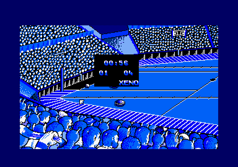 Xeno Amstrad CPC Screenshot: Score is 1 to 4 so far...