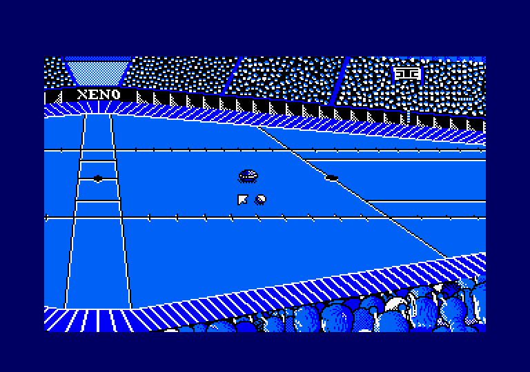 Xeno Amstrad CPC Screenshot: Computer successfully defended the goal...
