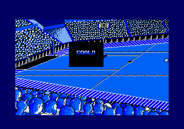 Xeno Amstrad CPC Screenshot: Computer has scored a goal already...