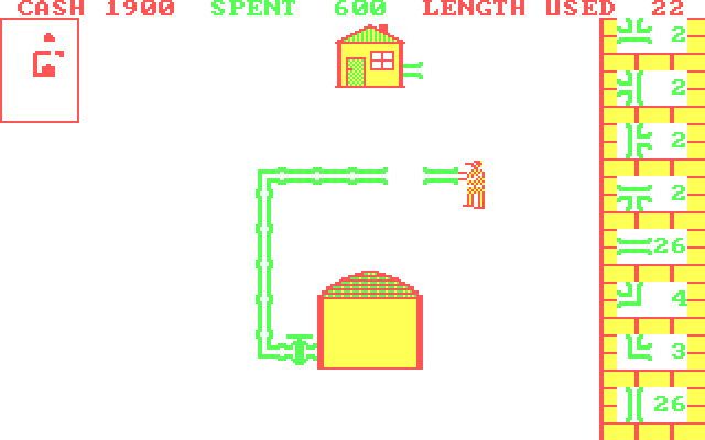 Pipes IBM PC/Compatibles Screenshot: Connecting houses with pipes.