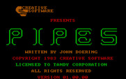 Pipes for IBM PC/Compatibles - Title screen.