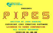 Pipes for IBM PC/Compatibles - Title screen.