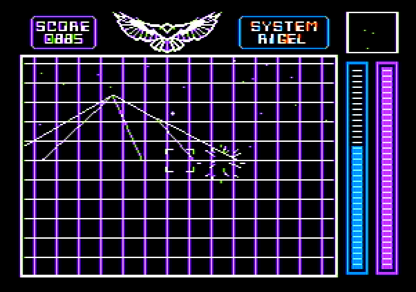 Stellar 7 Apple II Screenshot: Energy restoration in progress...