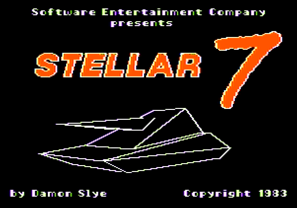 Stellar 7 Apple II Screenshot: Title screen.