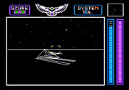 Stellar 7 for Apple II - About to fire at a sand sled...