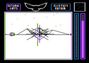 Stellar 7 for Apple II - I'm hit! Game over.
