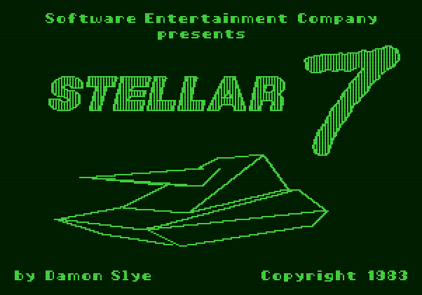Stellar 7 Apple II Screenshot: Title screen.