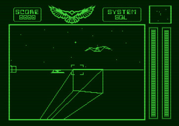 Stellar 7 for Apple II - Game start; incoming enemy fire!