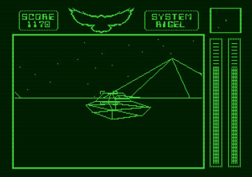Stellar 7 for Apple II - Sneaking up on a tank while cloaked.