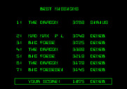 Stellar 7 for Apple II - High scores.