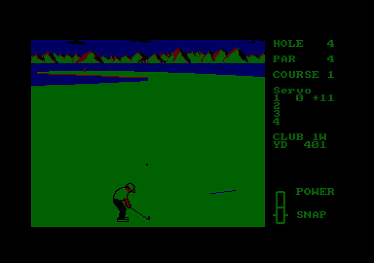 Leader Board Amstrad CPC Screenshot: Just a short chip, I'll want to switch clubs here.