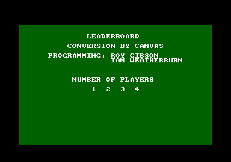 Leader Board Amstrad CPC Screenshot: How many players?