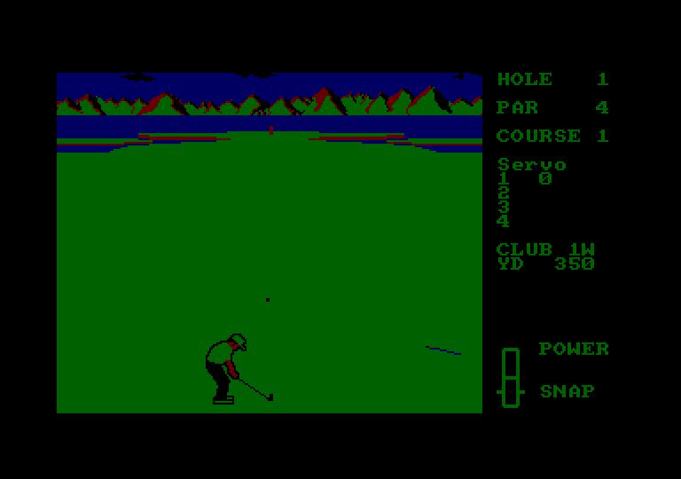 Leader Board Amstrad CPC Screenshot: Game start.