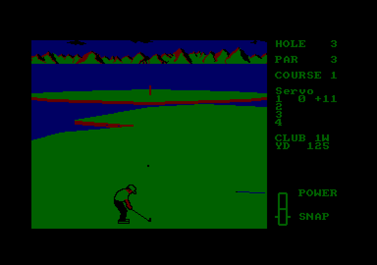 Leader Board Amstrad CPC Screenshot: There's the green!