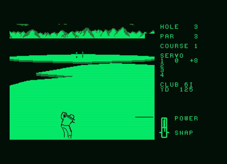 Leader Board Amstrad PCW Screenshot: A short par 3...