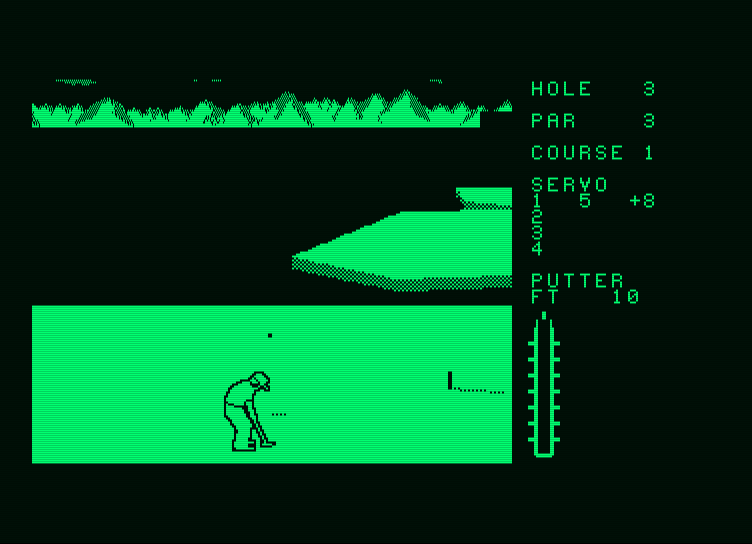 Leader Board Amstrad PCW Screenshot: Putting.