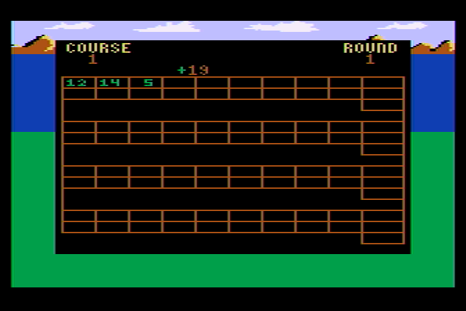 Leader Board Atari 8-bit Screenshot: My score isn't particularly good...