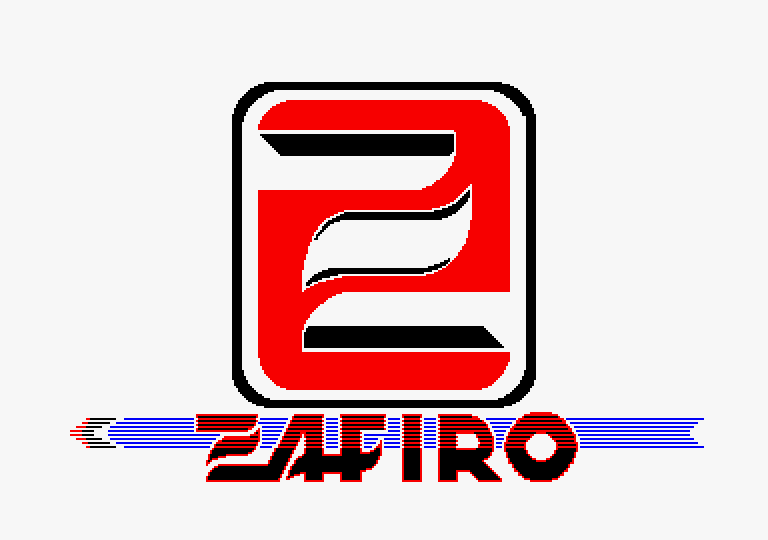 Atrog Amstrad CPC Screenshot: Zafiro logo screen.