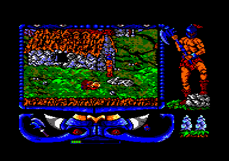 Atrog Amstrad CPC Screenshot: One opponent defeated...I need to look for the next challenge!
