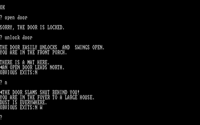 Miser's House, The IBM PC/Compatibles Screenshot: Entered the house, and the door slams shut!