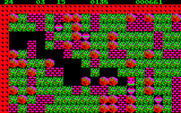 Boulder Dash for PC-8800 Series - Plenty of diamonds here, but numerous boulders pose a challenge!