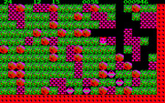 Boulder Dash for PC-8800 Series - Running out of time with lots of diamonds to collect...better hurry!