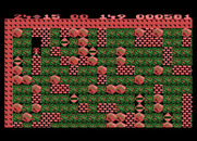 Boulder Dash for Atari 8-bit - Lots of boulders create a hazard in this cave.