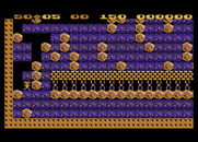 Boulder Dash for Atari 8-bit - These butterflies, like the boxes, are fast and deadly.