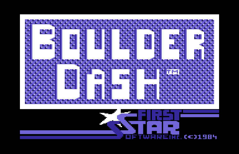 Boulder Dash Commodore 64 Screenshot: Title screen.