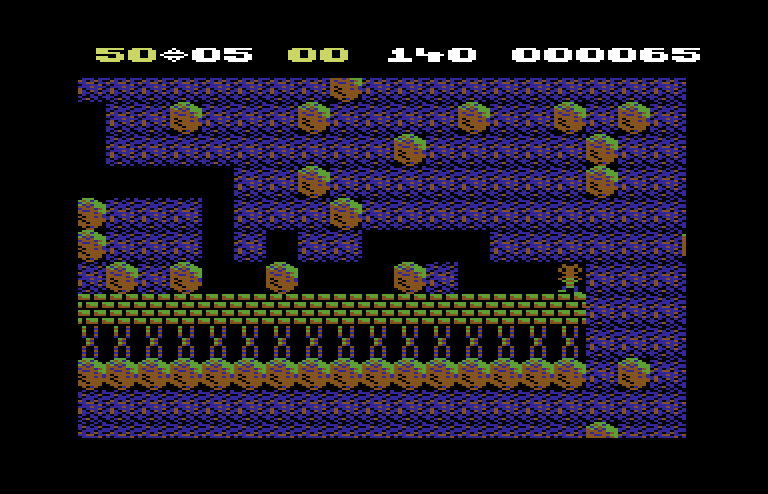 Boulder Dash Commodore 64 Screenshot: More butterflies to crush...