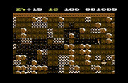 Boulder Dash for Commodore 64 - Static appears occasionally in an attempt to confuse or distract you...
