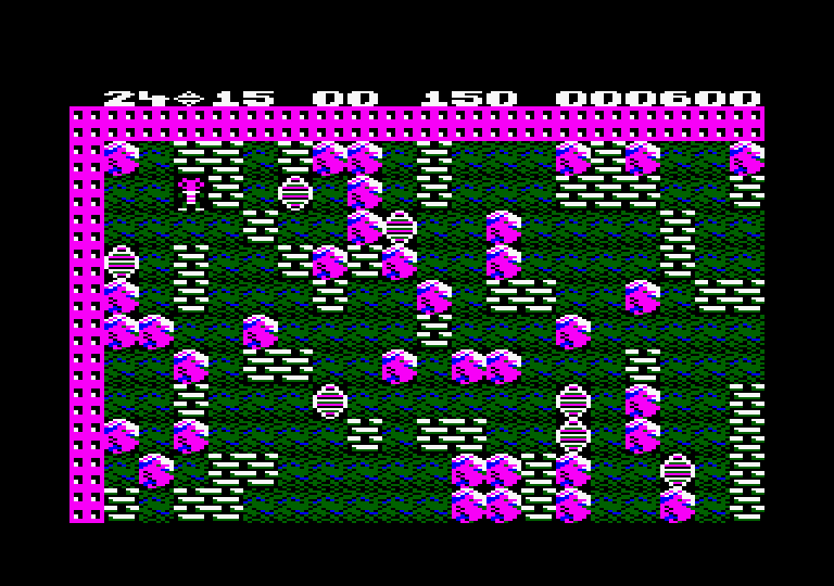 Boulder Dash Amstrad CPC Screenshot: Start of the third cave.