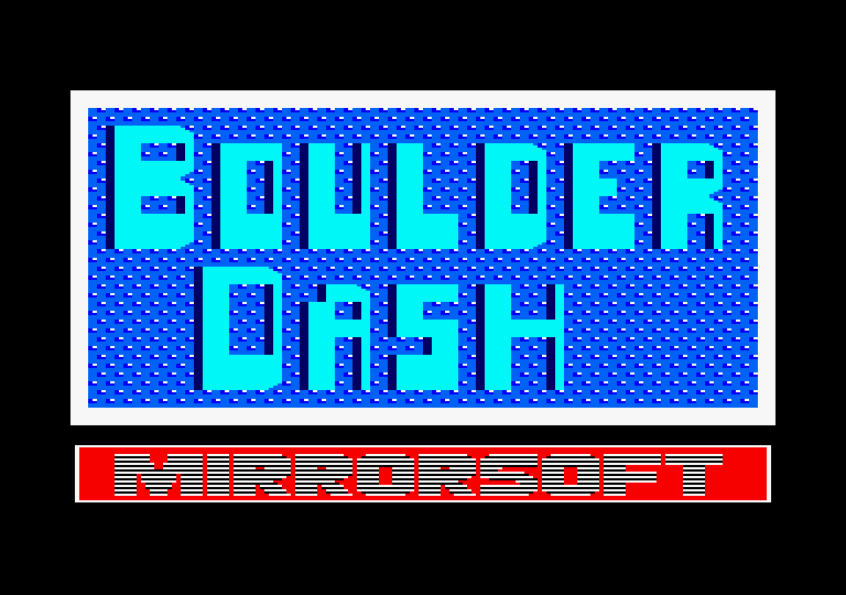 Boulder Dash Amstrad CPC Screenshot: Mirrorsoft logo screen.